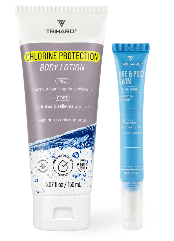 Pre & Post Swim Body Lotion + Goggle Marks Eye Gel