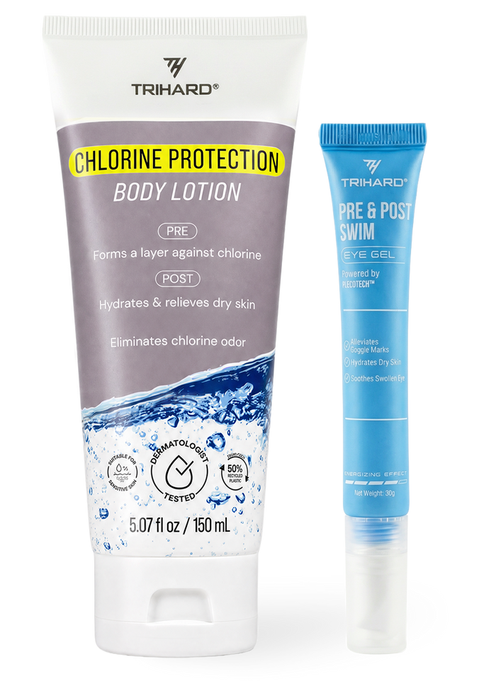 Pre & Post Swim Body Lotion + Goggle Marks Eye Gel