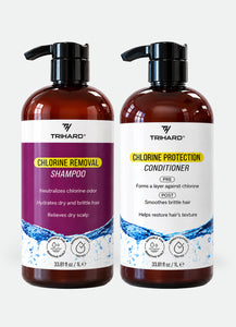 The Hair Comb-O 1L / 34oz: 1L Chlorine Removal Shampoo and 1L Chlorine Protection Conditioner, TRIHARD
