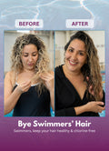 Before and after swimmer hair with TRIHARD