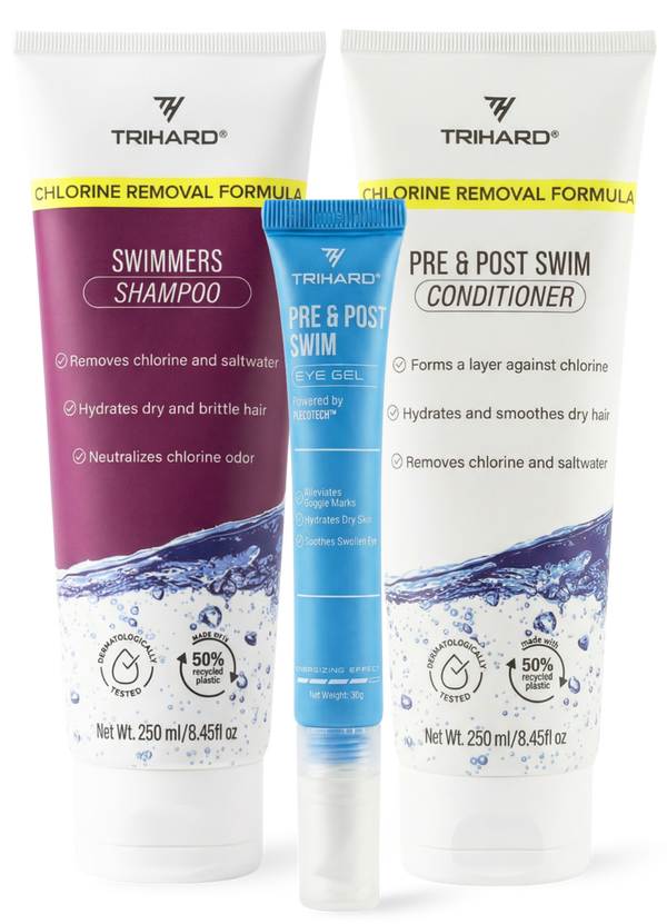 Pre & Post Swim Conditioner + Swimmers Shampoo Extra Boost + Goggle Marks Eye Gel