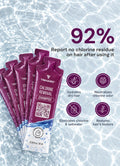 TRIHARD Shampoo travel kit sachets, 92% report no chlorine residue