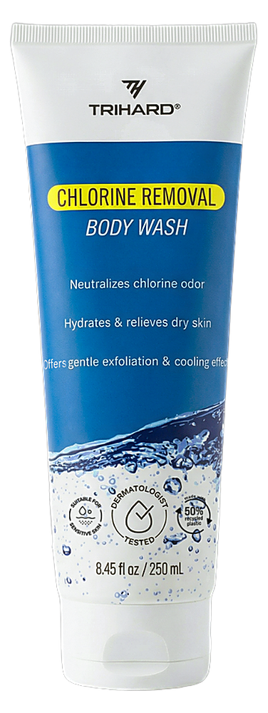 After-swim body wash removes chlorine – Chlorine Removal Body Wash, TRIHARD